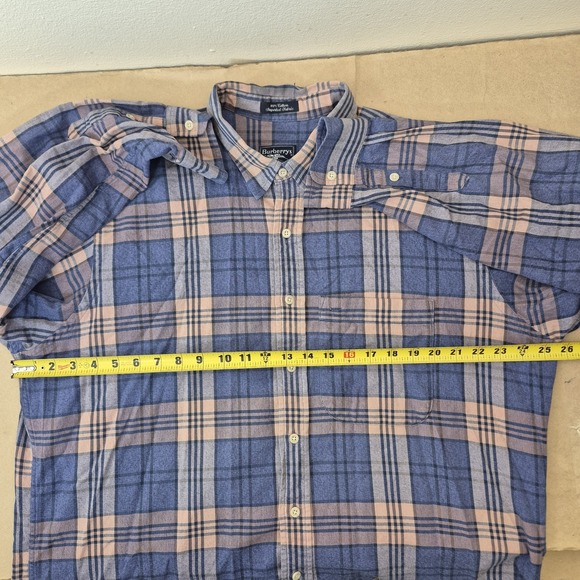 Vintage Burberrys Shirt‎ Men's XL Plaid Flannel Button-Down Made in USA - Picture 5 of 11
